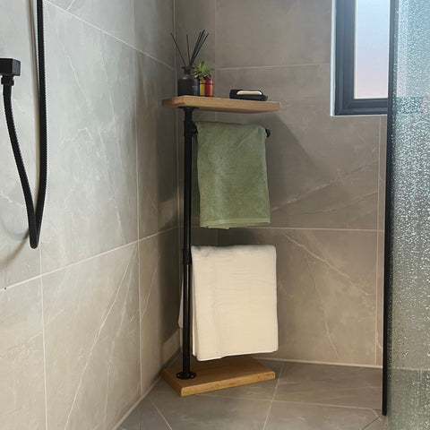 Free Standing Towel Holder with Shelf