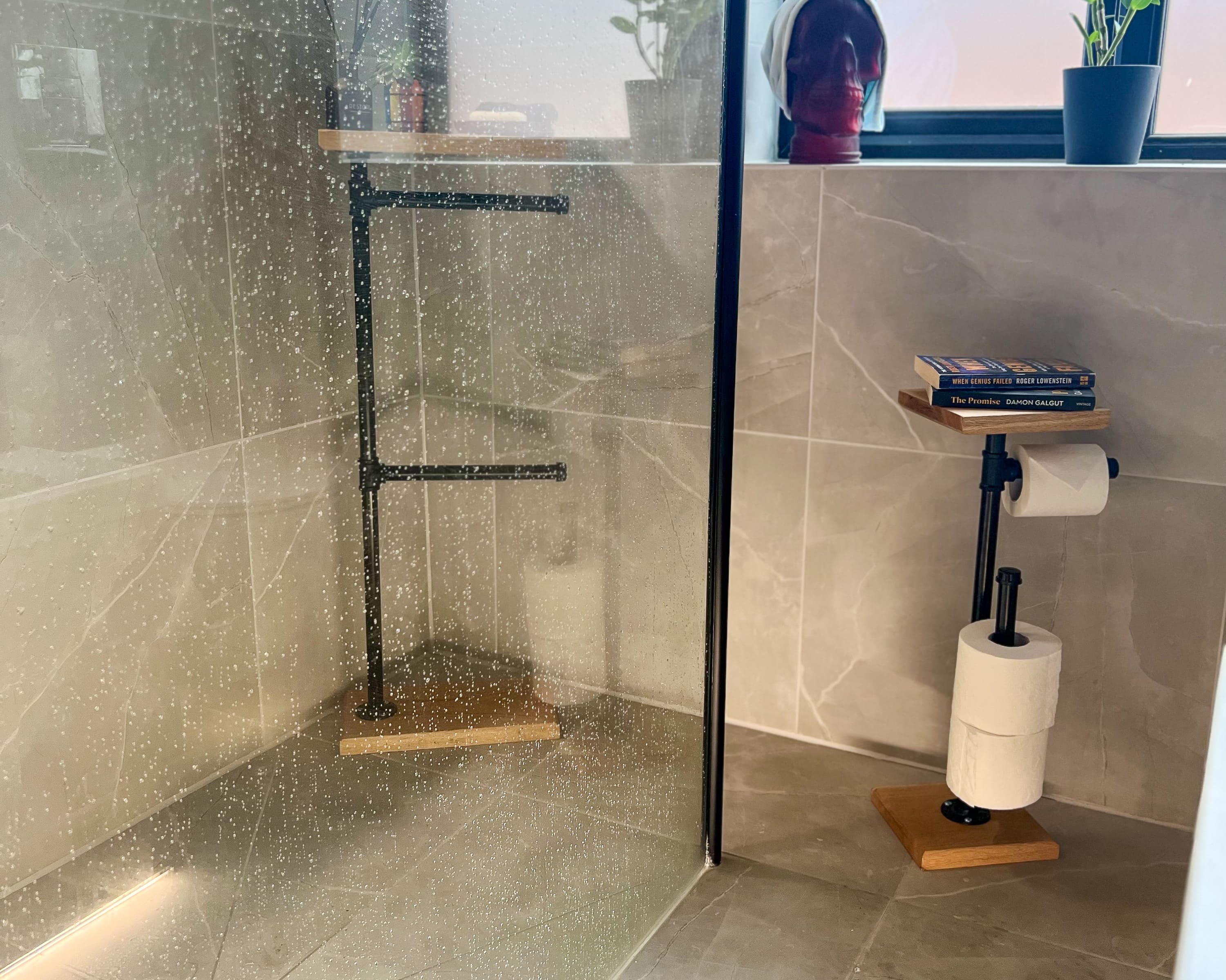 Free Standing Towel Holder with Shelf Free Standing Towel Holder with Shelf