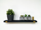 black & gold shelf with J style brackets