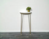 White & Gold Semi Circle hairpin console