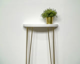 White & Gold Semi Circle hairpin console