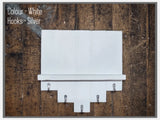 Rustic Wooden Entryway Shelf with 5 Hooks, Key and Coat Holder