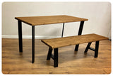handmade industrial dining table