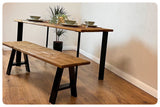 handmade industrial dining table