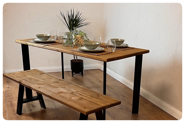 handmade industrial dining table
