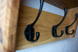 Slim Wall Mounted Coat Rack & Shelf, Solid Oak, Narrow Hallway, 2–12 Hooks, Handmade"