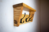 Slim Wall Mounted Coat Rack & Shelf, Solid Oak, Narrow Hallway, 2–12 Hooks, Handmade"