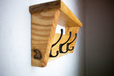 Slim Wall Mounted Coat Rack & Shelf, Solid Oak, Narrow Hallway, 2–12 Hooks, Handmade"