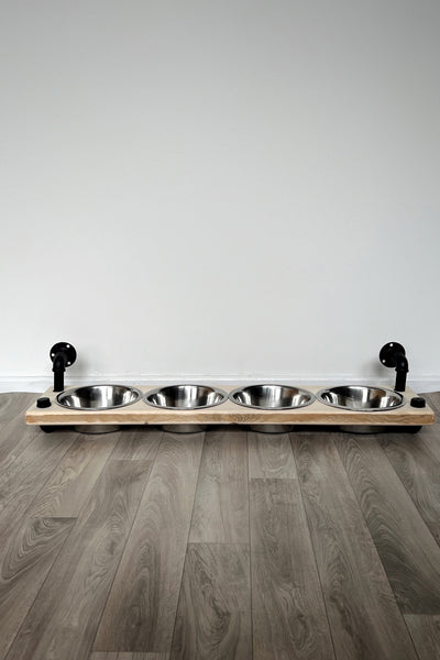 4 bowl wall mounted pet feeder