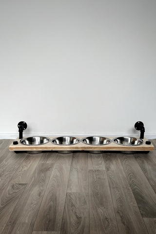 4 bowl wall mounted pet feeder