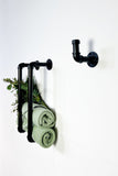 Industrial Wall Mounted Towel Holder - Handmade Iron Pipe Towel Rack