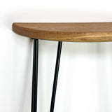 Demi Lune - Solid oak & Hairpin legs / Half Moon Narrow table