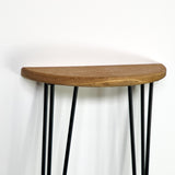 Demi Lune - Solid oak & Hairpin legs / Half Moon Narrow table