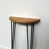 Demi Lune - Solid oak & Hairpin legs / Half Moon Narrow table