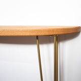 Demi Lune - Solid oak & Hairpin legs / Half Moon Narrow table