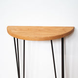 Demi Lune - Solid oak & Hairpin legs / Half Moon Narrow table