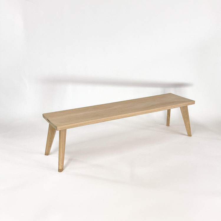 Solid Oak Scandinavian Bench | Handmade Minimalist Dining Bench