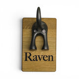 Personalised Dog Lead Holder - Custom Oak Dog Leash Hook - Engraved Dog Lead Hanger - Wooden Wall Hook - Dog Gift - Pet Storage