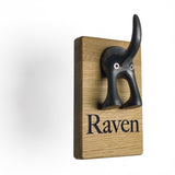 Personalised Dog Lead Holder - Custom Oak Dog Leash Hook - Engraved Dog Lead Hanger - Wooden Wall Hook - Dog Gift - Pet Storage