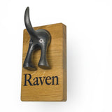 Personalised Dog Lead Holder - Custom Oak Dog Leash Hook - Engraved Dog Lead Hanger - Wooden Wall Hook - Dog Gift - Pet Storage