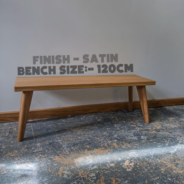 Solid Oak Scandinavian Bench | Handmade Minimalist Dining Bench