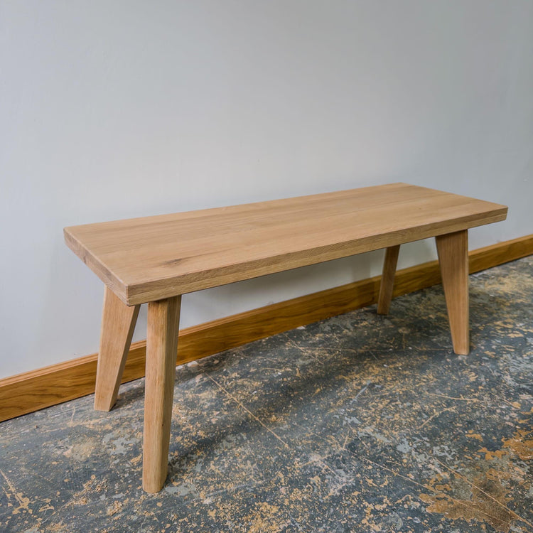 Solid Oak Scandinavian Bench | Handmade Minimalist Dining Bench