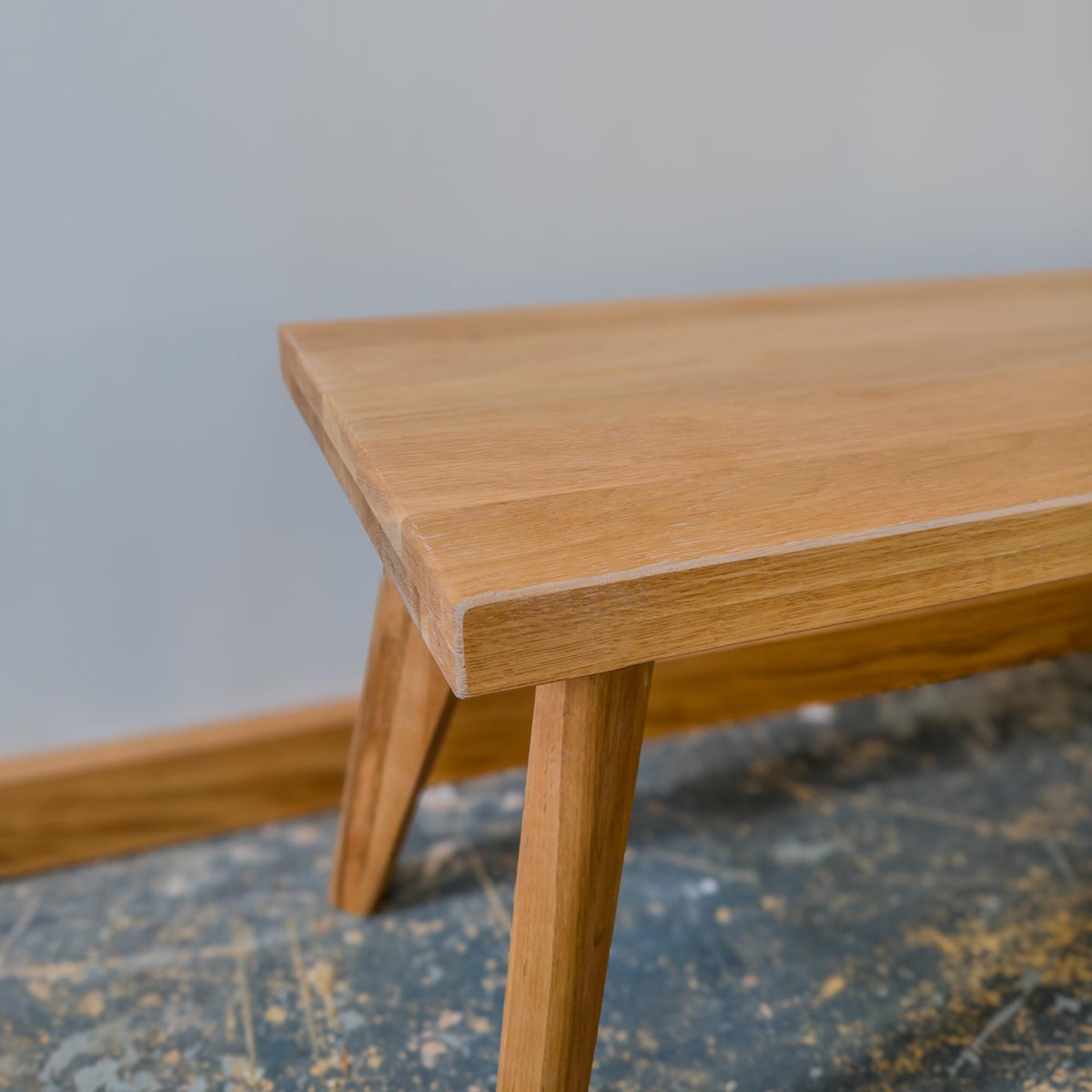 Solid Oak Scandinavian Bench | Handmade Minimalist Dining Bench