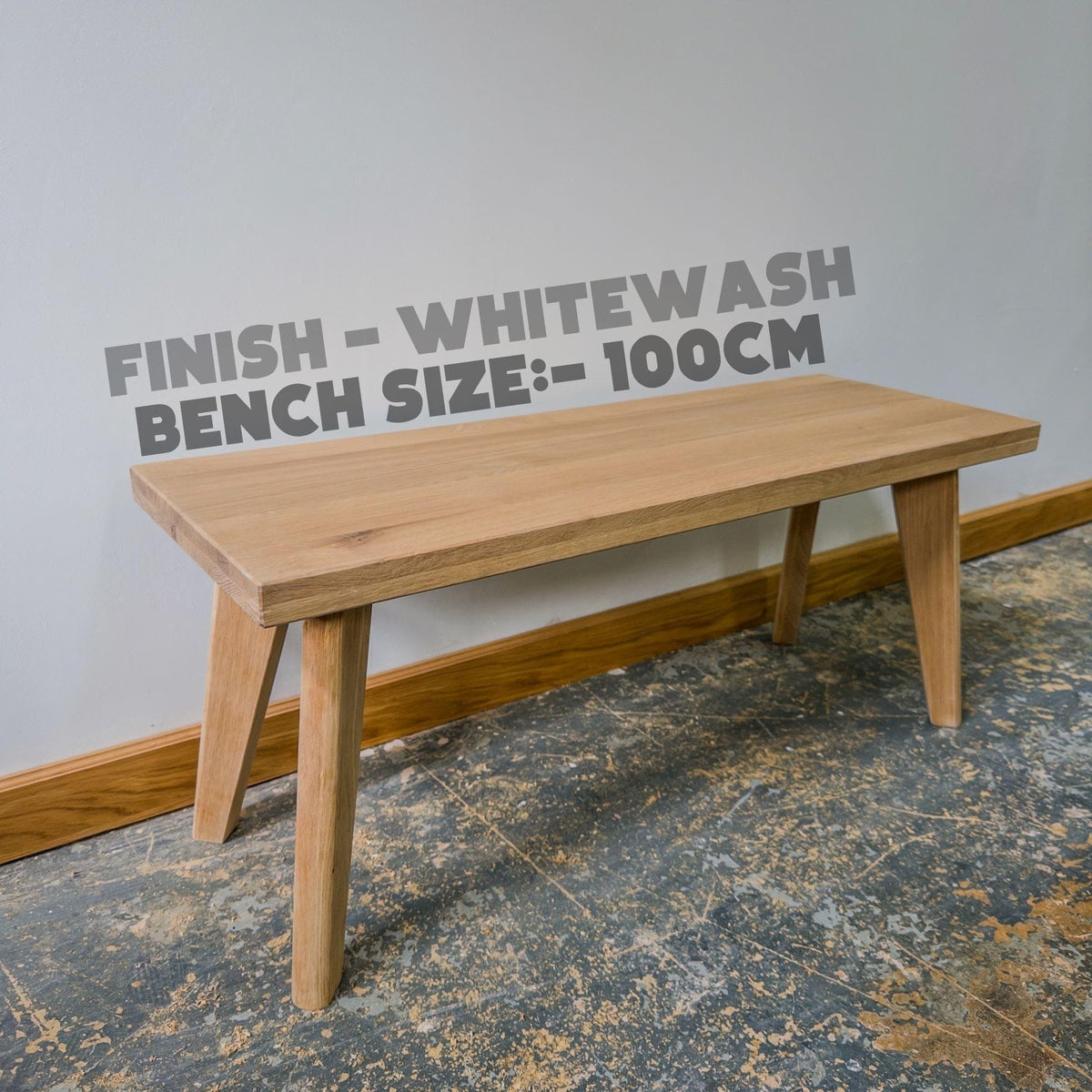 Solid Oak Scandinavian Bench | Handmade Minimalist Dining Bench