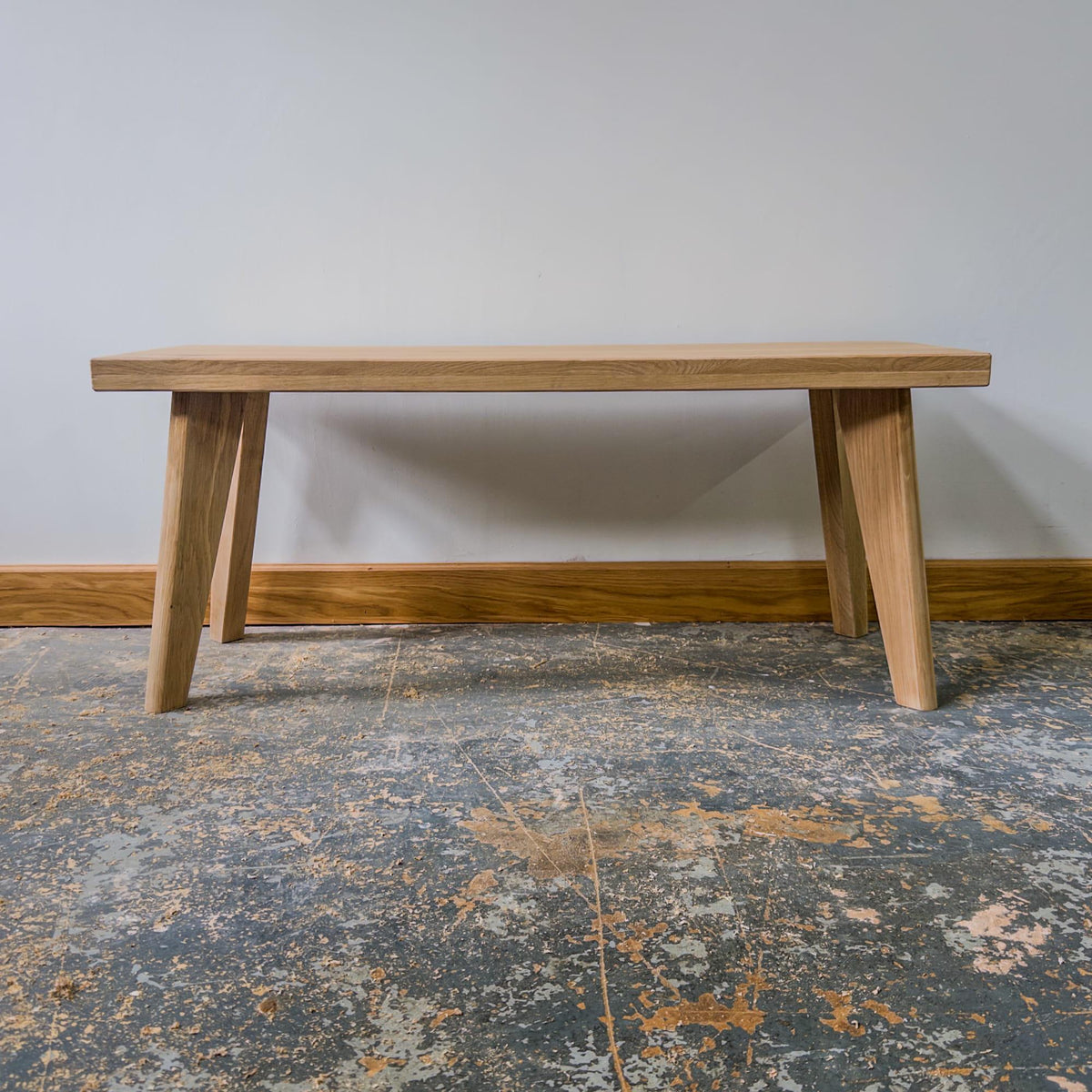 Solid Oak Scandinavian Bench | Handmade Minimalist Dining Bench
