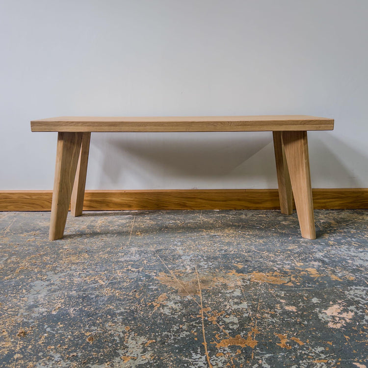 Solid Oak Scandinavian Bench | Handmade Minimalist Dining Bench