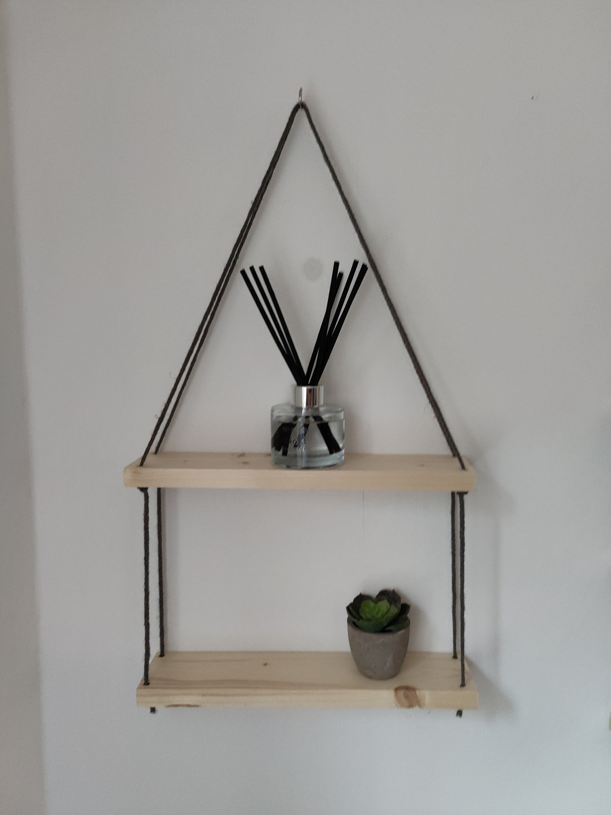 Handmade rope shelf