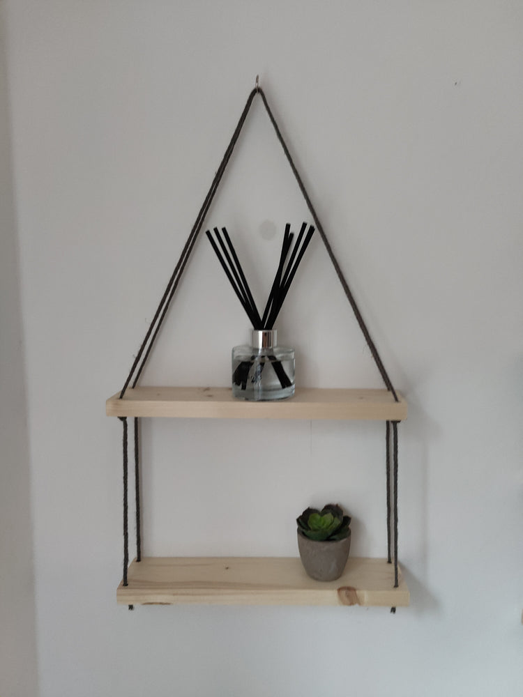 Handmade rope shelf