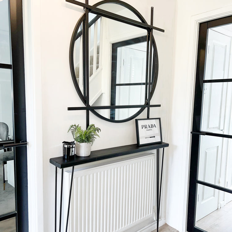 Black Narrow Console Table with Hairpin Legs