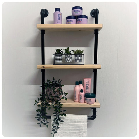 3 Shelf Industrial Pipe Shelf