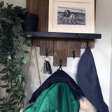floating shelf with hooks, key holder, coat rack