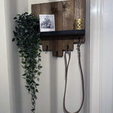 floating shelf with hooks, key holder, coat rack