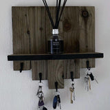 floating shelf with hooks, key holder, coat rack