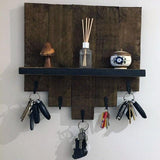 floating shelf with hooks, key holder, coat rack
